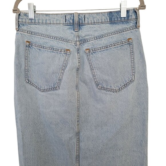 Abercrombie & Fitch High Rise Denim Midi Skirt Size 28/6 Light Wash 90s Y2K - Picture 6 of 8